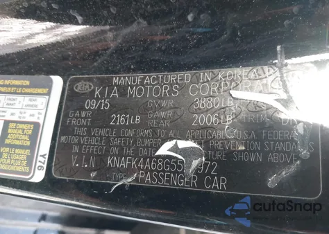 2016 Kia Forte Lx z USA, uszkodzony, nr VIN KNAFK4A68G5527972